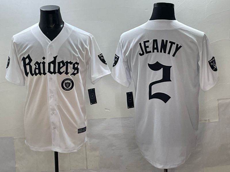 Men 2025 Oakland Raiders 2 Jeanty white 6th generation Joint Name Nike Limited NFL Jersey style 012